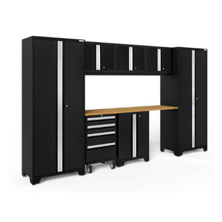 NEWAGE | Bold Series 8 Piece Cabinet Set with Tool, Base, Wall Cabinets and 30 in. Lockers