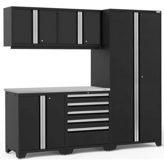 NewAge | Pro Series 6 Piece Cabinet Set with Tool Drawer, Base, Wall Cabinet and Locker