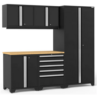 NewAge | Pro Series 6 Piece Cabinet Set with Tool Drawer, Base, Wall Cabinet and Locker