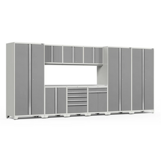 NEWAGE Pro Series 10 Piece Cabinet Set with Lockers, Tool Drawer Cabinet and 84 in. Worktop