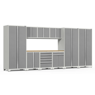 NewAge | Pro Series 10 Piece Cabinet Set with Lockers, Tool Drawer Cabinet and 84 in. Worktop