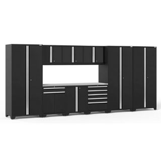 NewAge | Pro Series 10 Piece Cabinet Set with Lockers, Tool Drawer Cabinet and 84 in. Worktop