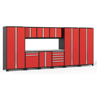 NewAge | Pro Series 10 Piece Cabinet Set with Lockers, Tool Drawer Cabinet and 84 in. Worktop