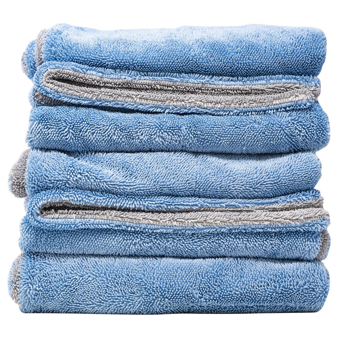 AUTOFIBER | Dreadnought Jr. Drying Towel (16x16) 2 - Pack - 2-Pack /  Grey/Blue
